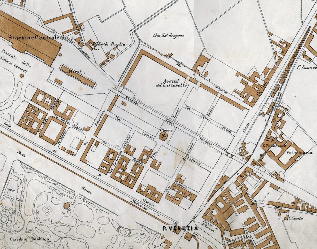 Pianta area del Lazzaretto nel 1865
