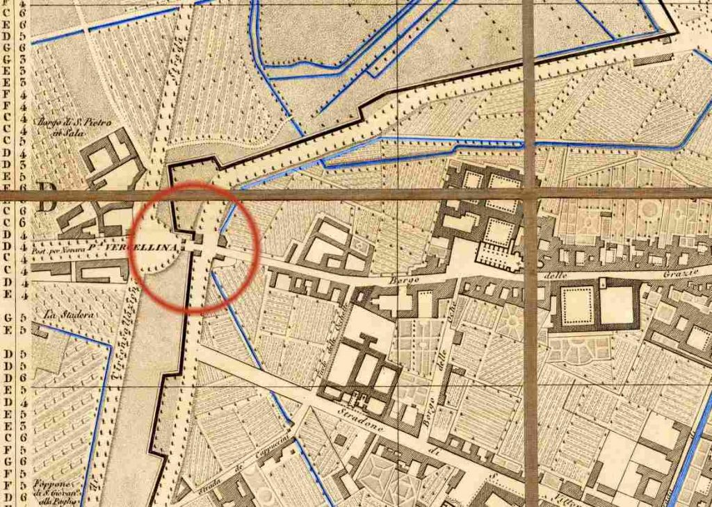 Mappa Porta Vercellina 1860
